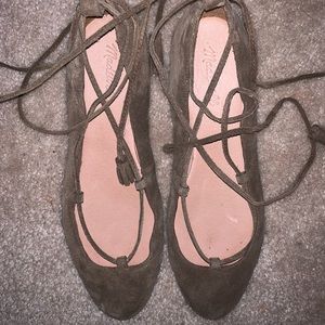 Madewell suede lace-up flats